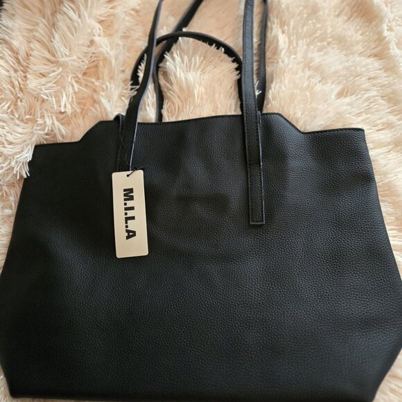 M.I.L.A. Black Leather Handbag